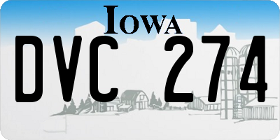 IA license plate DVC274