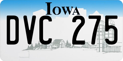 IA license plate DVC275