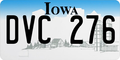 IA license plate DVC276