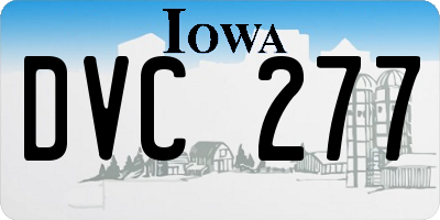 IA license plate DVC277