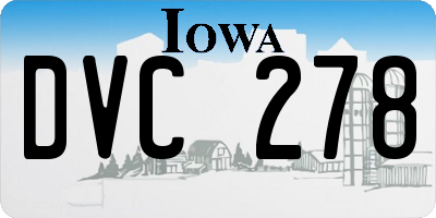 IA license plate DVC278