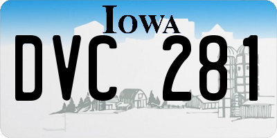 IA license plate DVC281