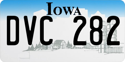 IA license plate DVC282