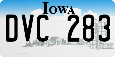 IA license plate DVC283
