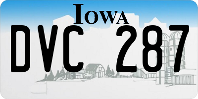 IA license plate DVC287