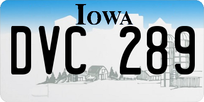 IA license plate DVC289