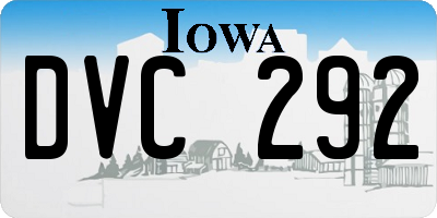 IA license plate DVC292