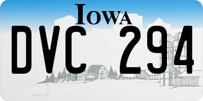IA license plate DVC294