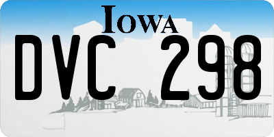 IA license plate DVC298