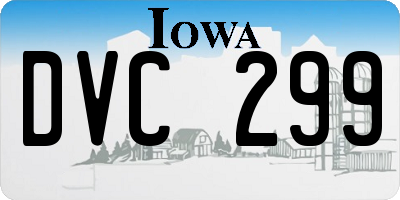 IA license plate DVC299