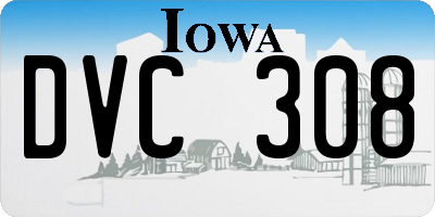 IA license plate DVC308