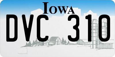 IA license plate DVC310