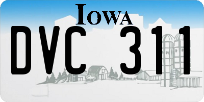 IA license plate DVC311