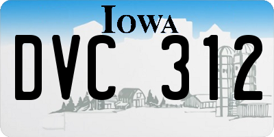 IA license plate DVC312