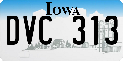 IA license plate DVC313