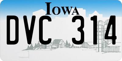 IA license plate DVC314