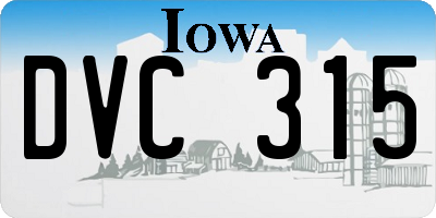 IA license plate DVC315