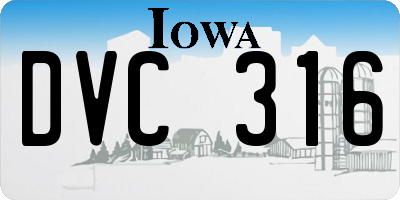 IA license plate DVC316