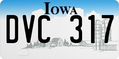 IA license plate DVC317