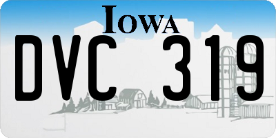 IA license plate DVC319