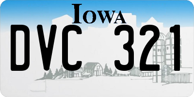IA license plate DVC321