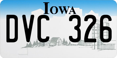 IA license plate DVC326