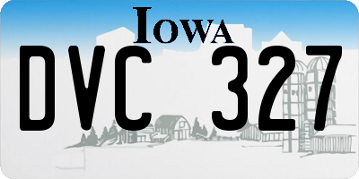 IA license plate DVC327