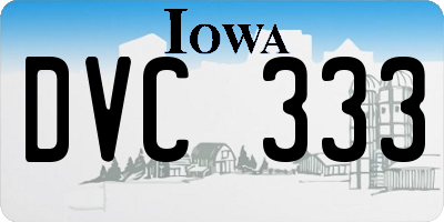 IA license plate DVC333