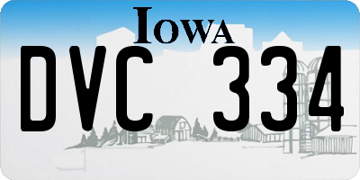 IA license plate DVC334