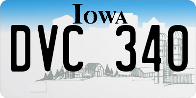 IA license plate DVC340