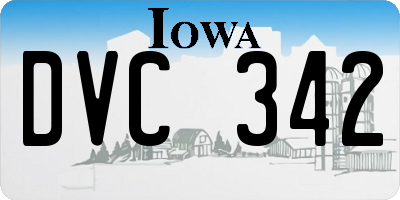 IA license plate DVC342