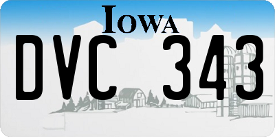 IA license plate DVC343