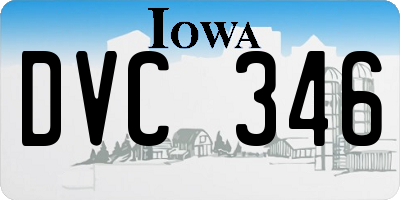 IA license plate DVC346