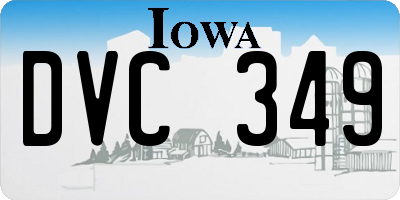 IA license plate DVC349