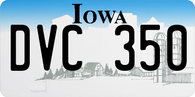IA license plate DVC350
