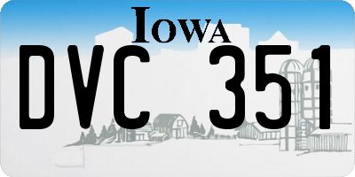 IA license plate DVC351