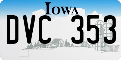 IA license plate DVC353
