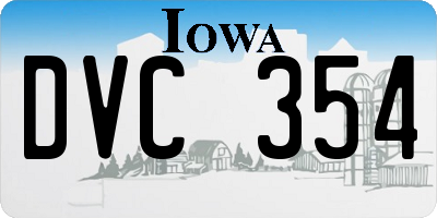 IA license plate DVC354