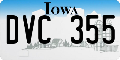 IA license plate DVC355