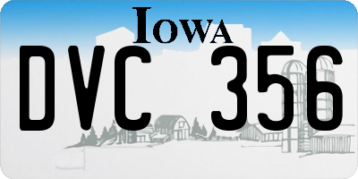 IA license plate DVC356