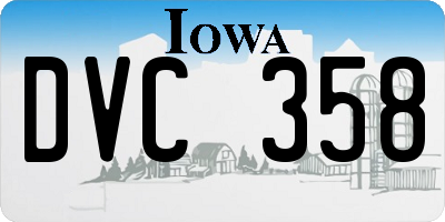 IA license plate DVC358