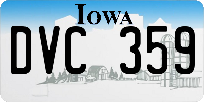 IA license plate DVC359