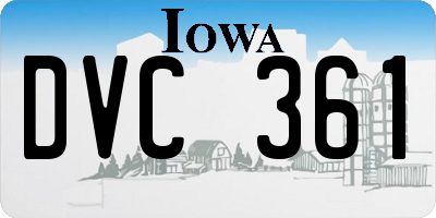 IA license plate DVC361