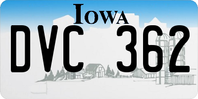 IA license plate DVC362