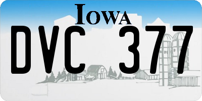 IA license plate DVC377