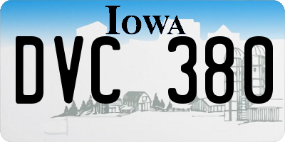IA license plate DVC380