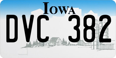 IA license plate DVC382