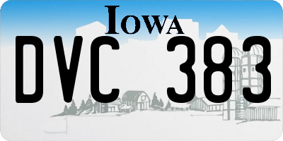 IA license plate DVC383
