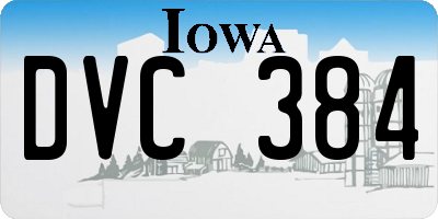 IA license plate DVC384