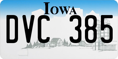 IA license plate DVC385